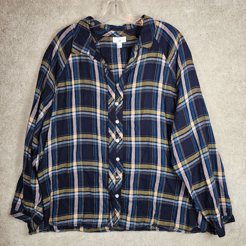 J. Jill Size 2X Plaid Shirt Soft